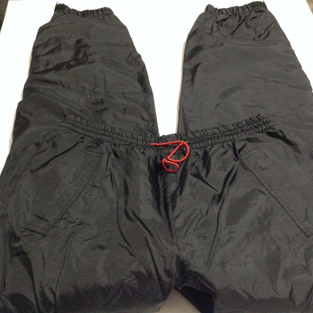 Vintage 90s Marlboro Pants Mens L Nylon Fleece Lined Black Unlimited Windbreaker